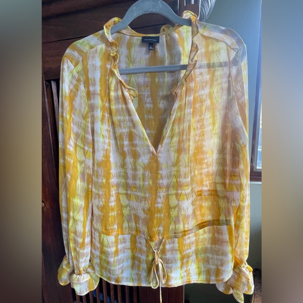 Who What Wear tie-dyed blouse LG